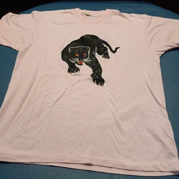 Vintage Black Cat graphic Single Stitched T-shirt - Picture 1 of 7